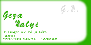 geza malyi business card