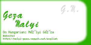 geza malyi business card